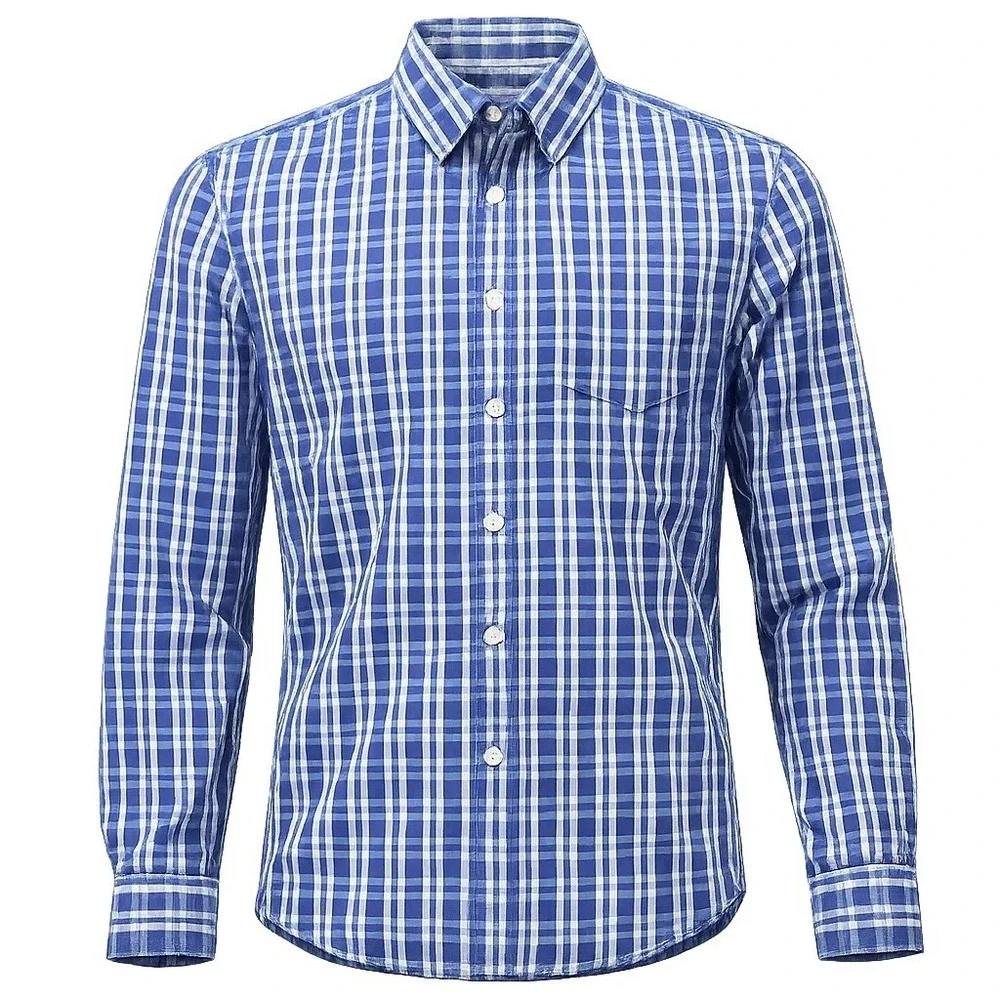 Banana Republic Soft Wash Mens Blue Teal Plaid Button Down Shirt Size‎ M